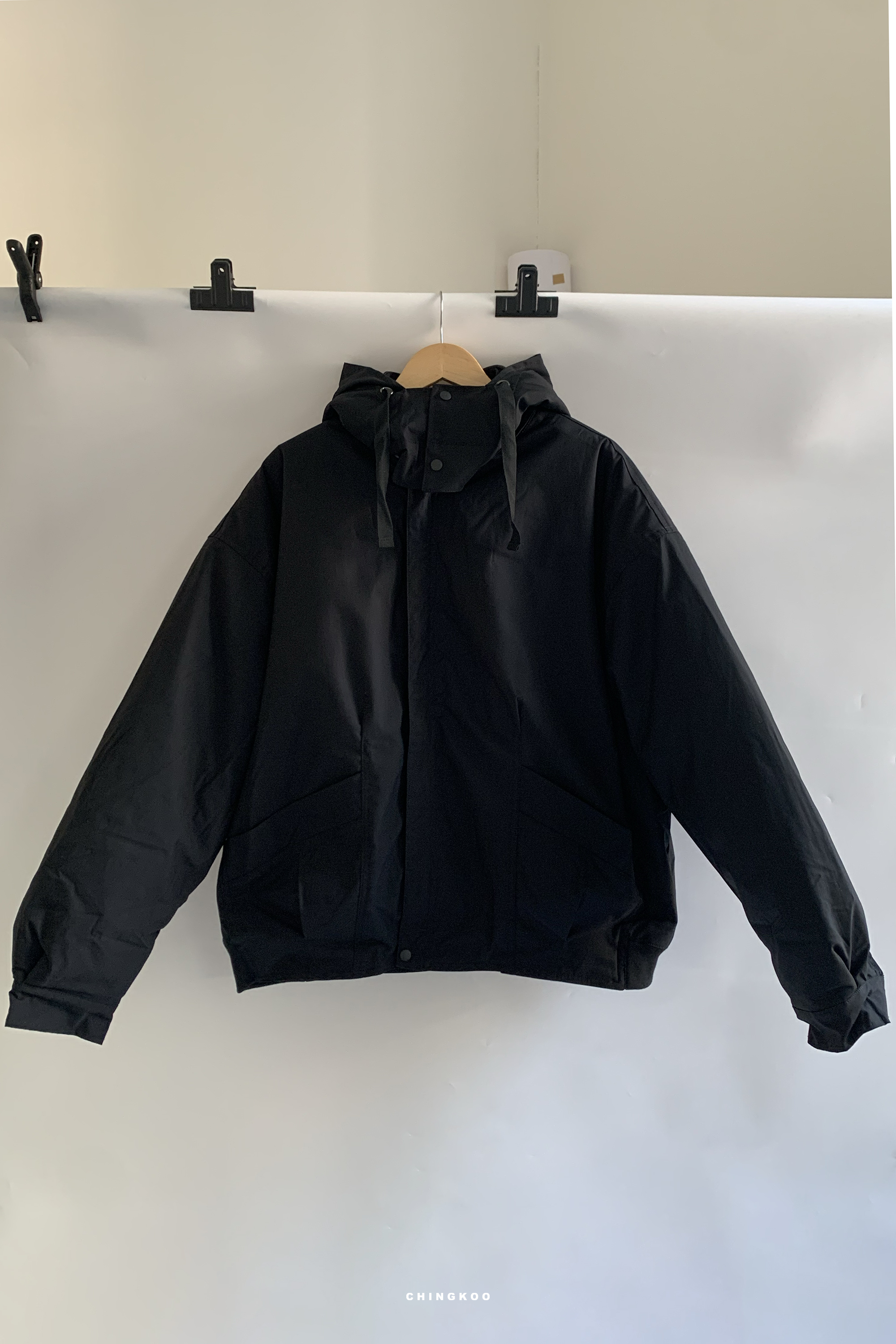 New Year｜個性質感黑連帽外套