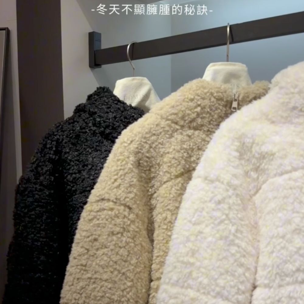 DOMISS泰迪毛毛短版連帽外套 QQ毛外套(現貨)