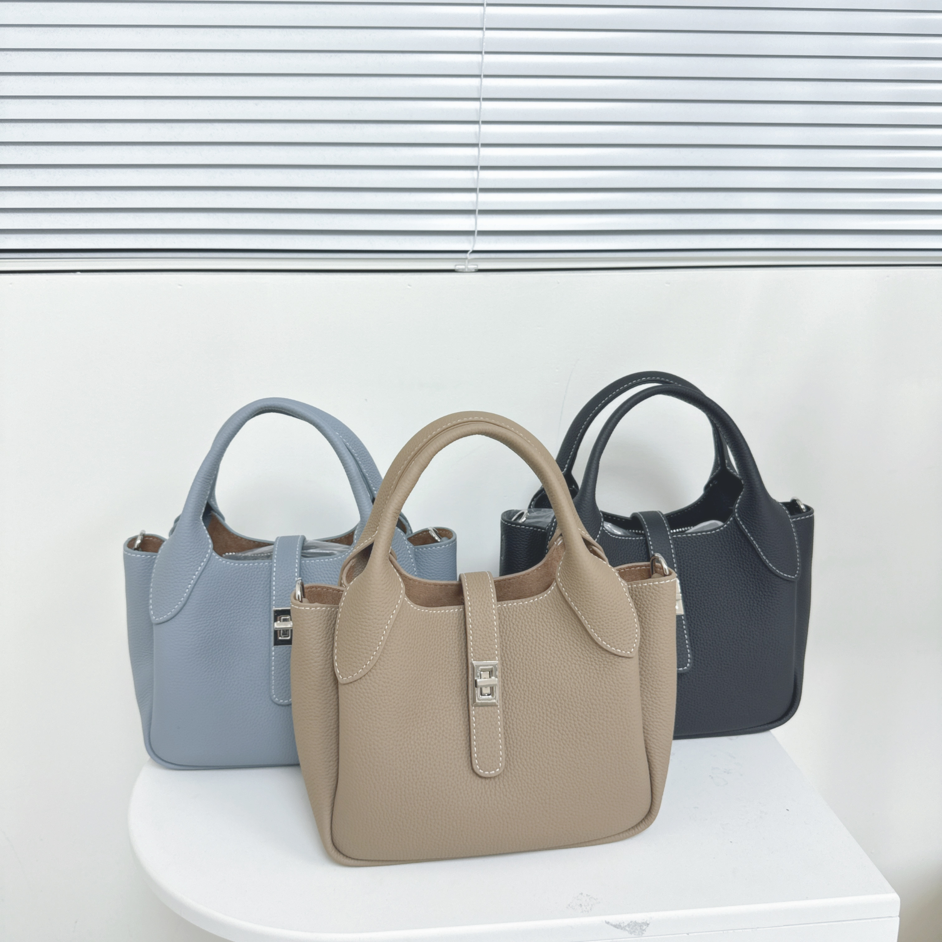 【Hoi2推介】真皮牛皮荔枝紋手提袋