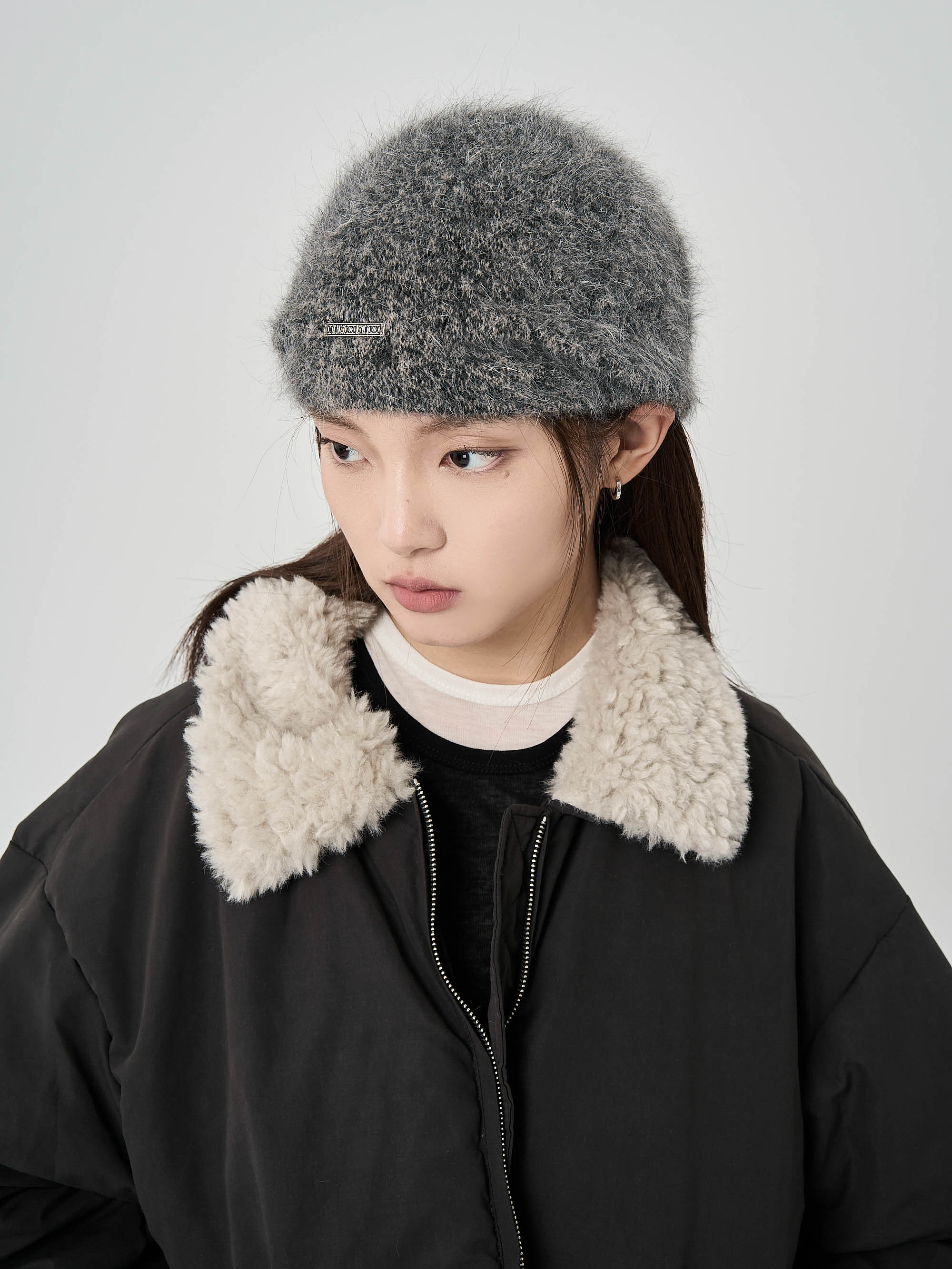 金屬標無摺邊羊毛冷帽