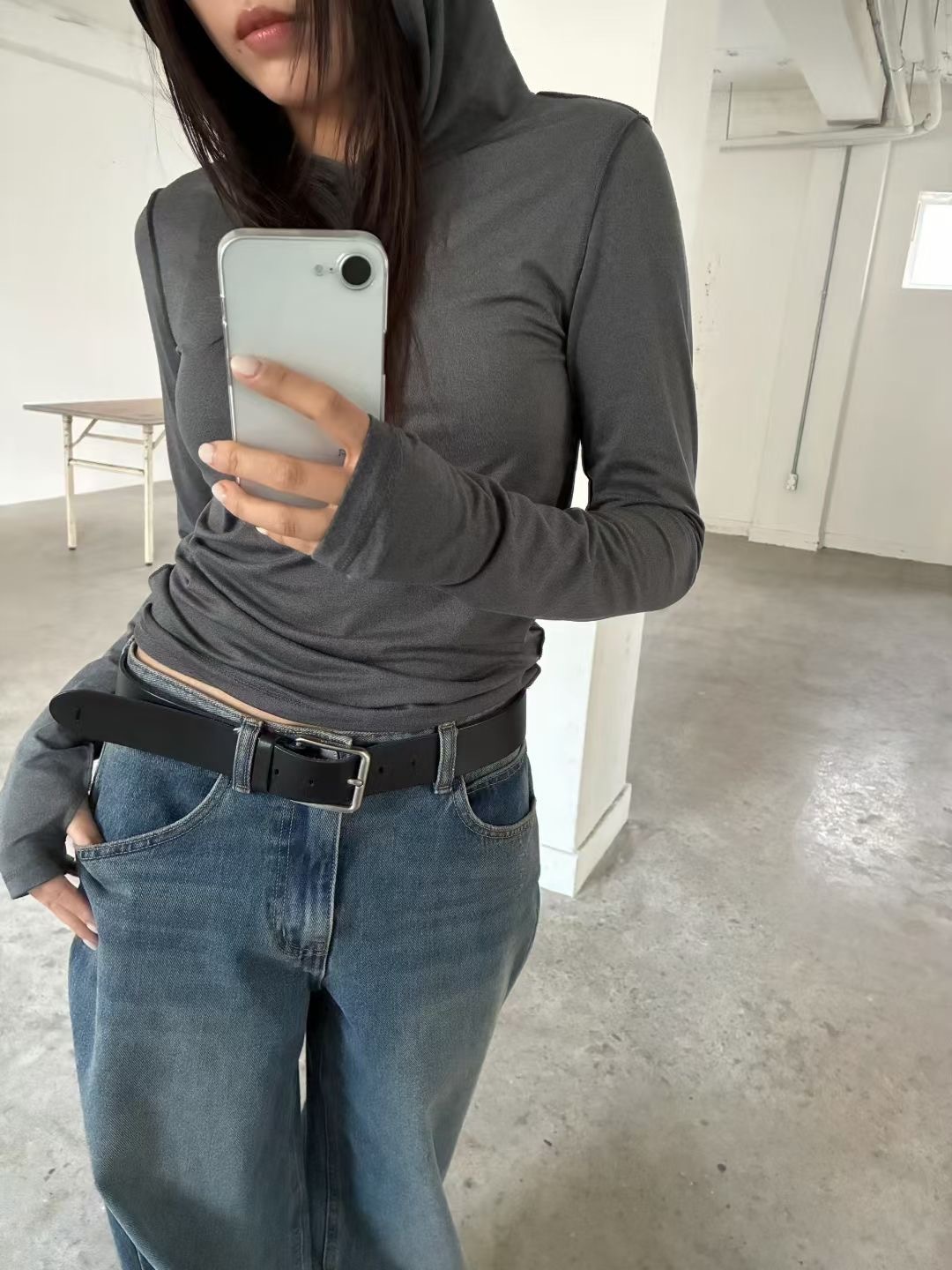 B02-連帽外車線舒服棉上衣(卡其/灰)