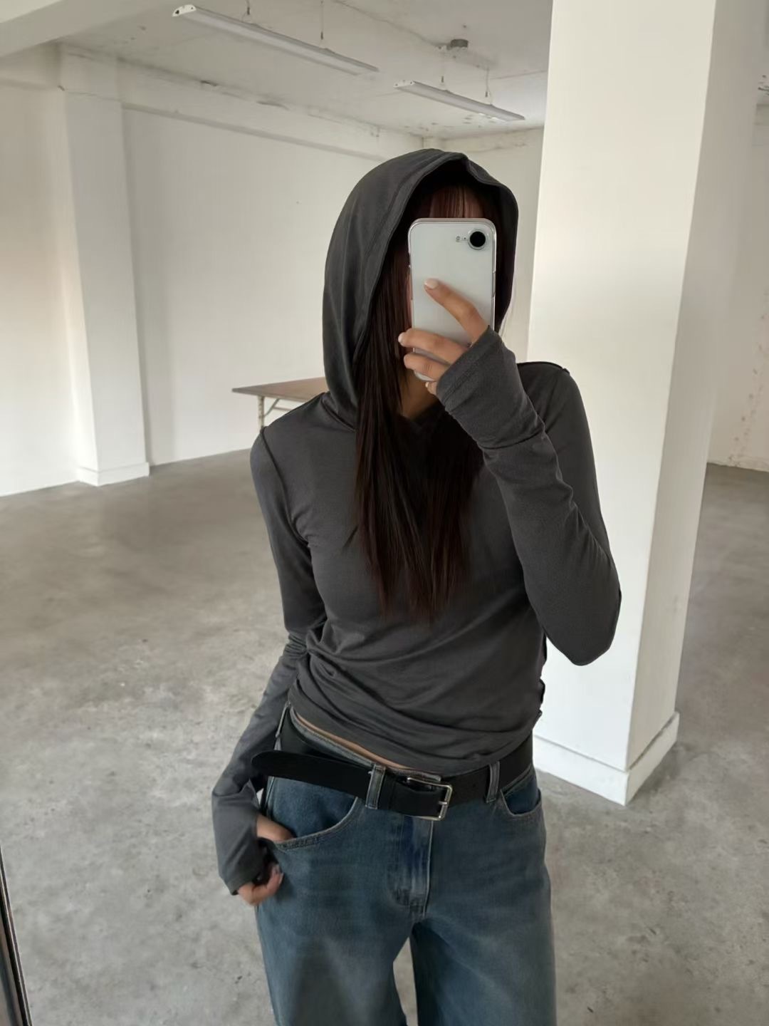 B02-連帽外車線舒服棉上衣(卡其/灰)