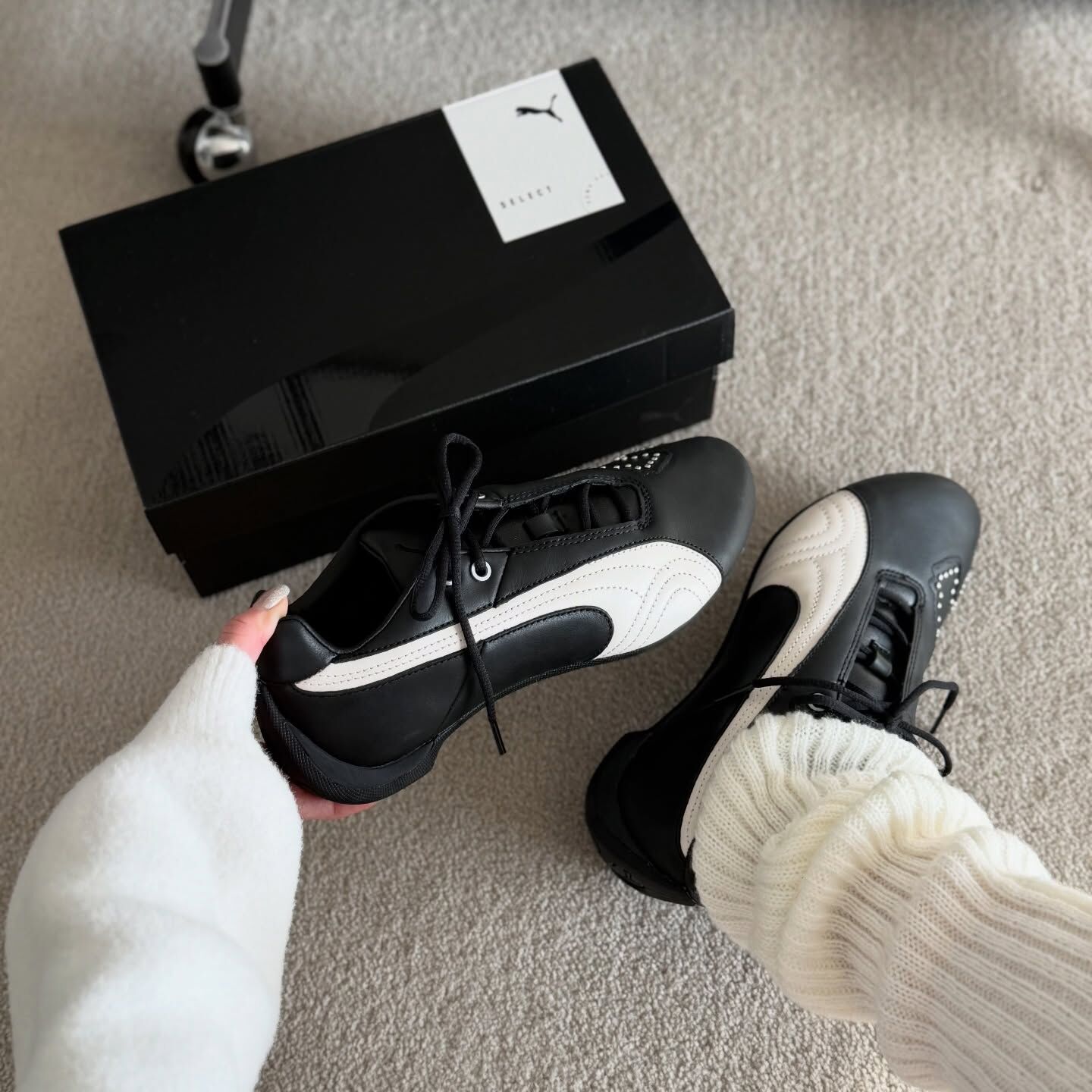 PUMA Future Cat Studs 國外限定 黑色 皮革 鉚釘 復古 薄底鞋 40596203