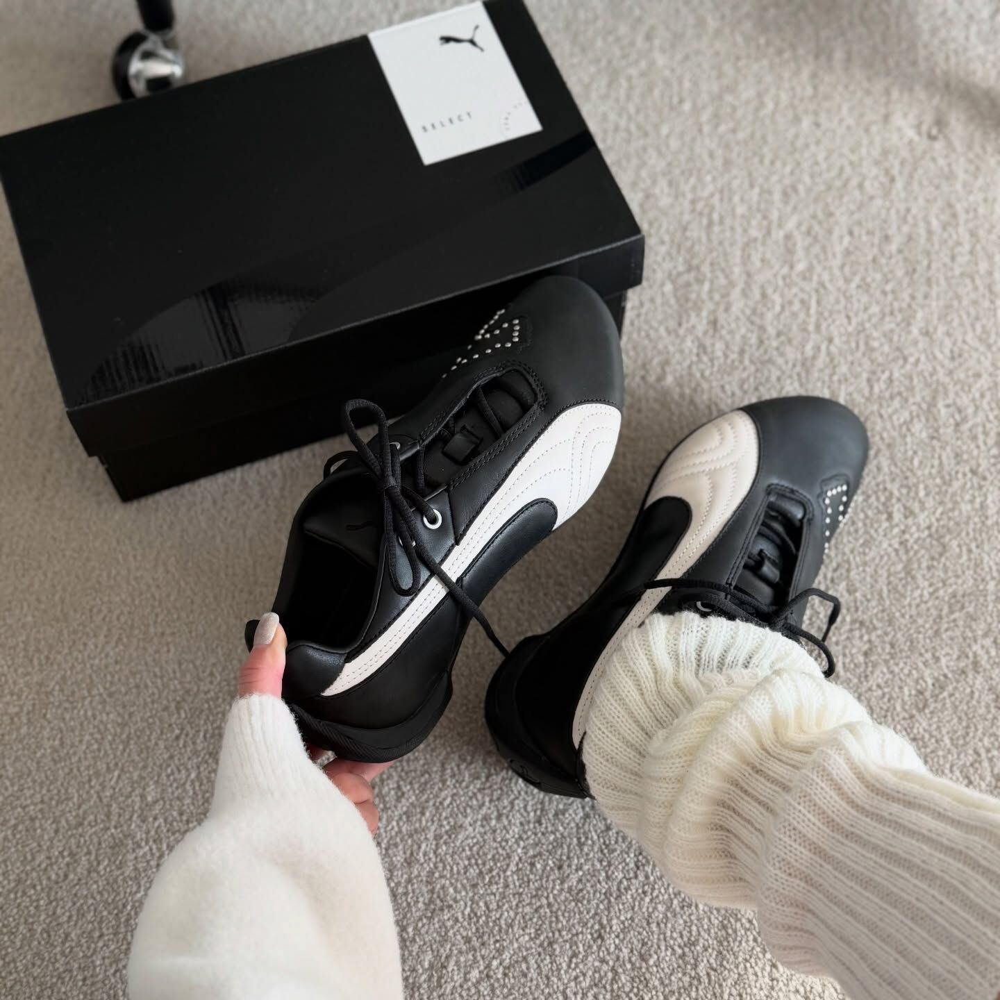 PUMA Future Cat Studs 國外限定 黑色 皮革 鉚釘 復古 薄底鞋 40596203