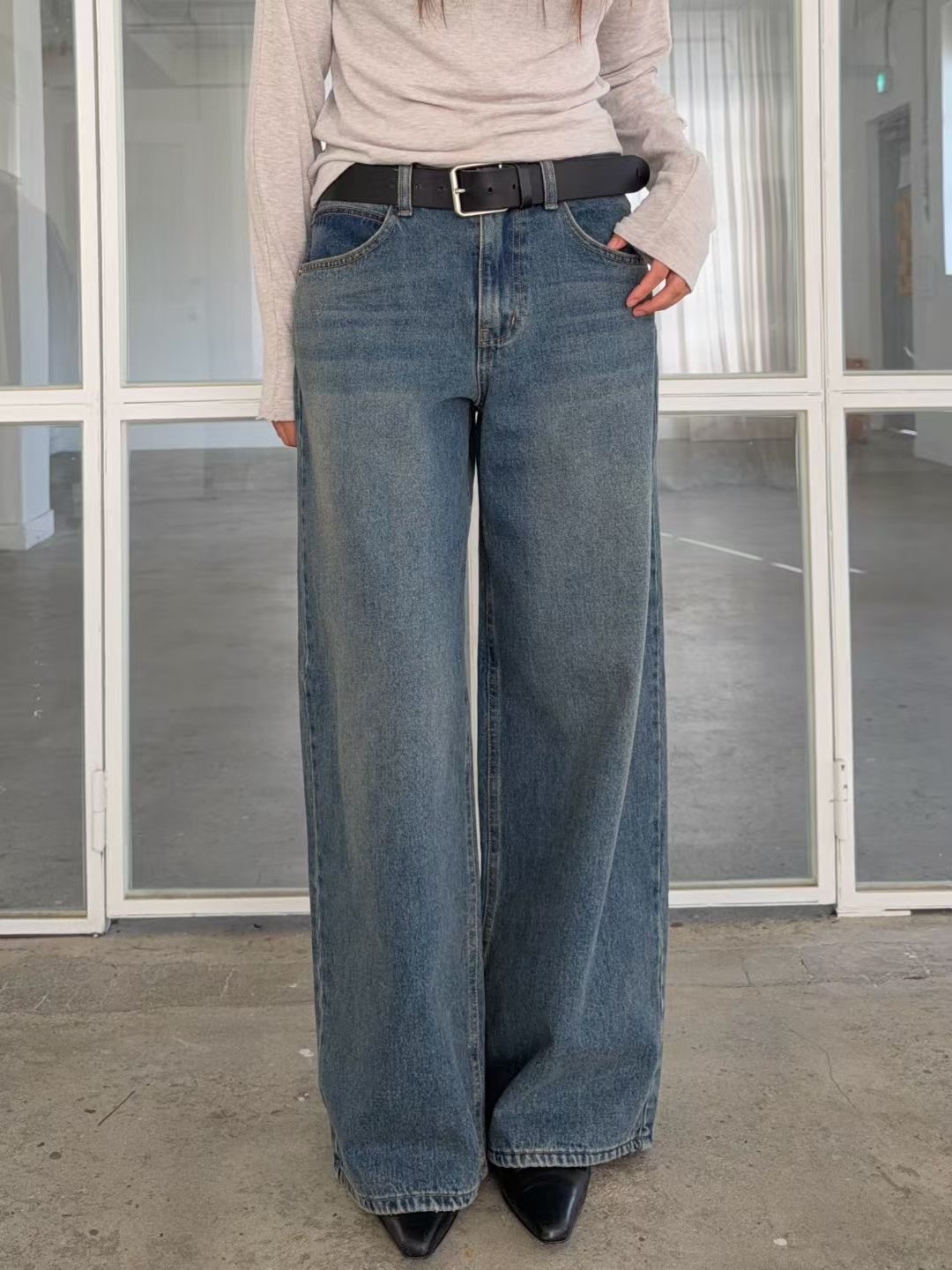 B07-日常款漂亮直筒牛仔褲(s/m/l)