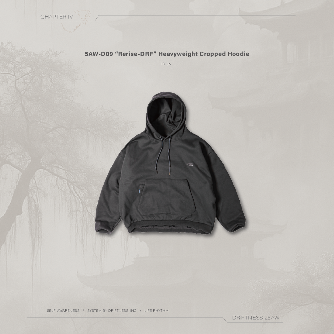 DRiFTNESS｜5AW-D09 "Rerise-DRF" 重磅背圖短版帽踢 - Iron