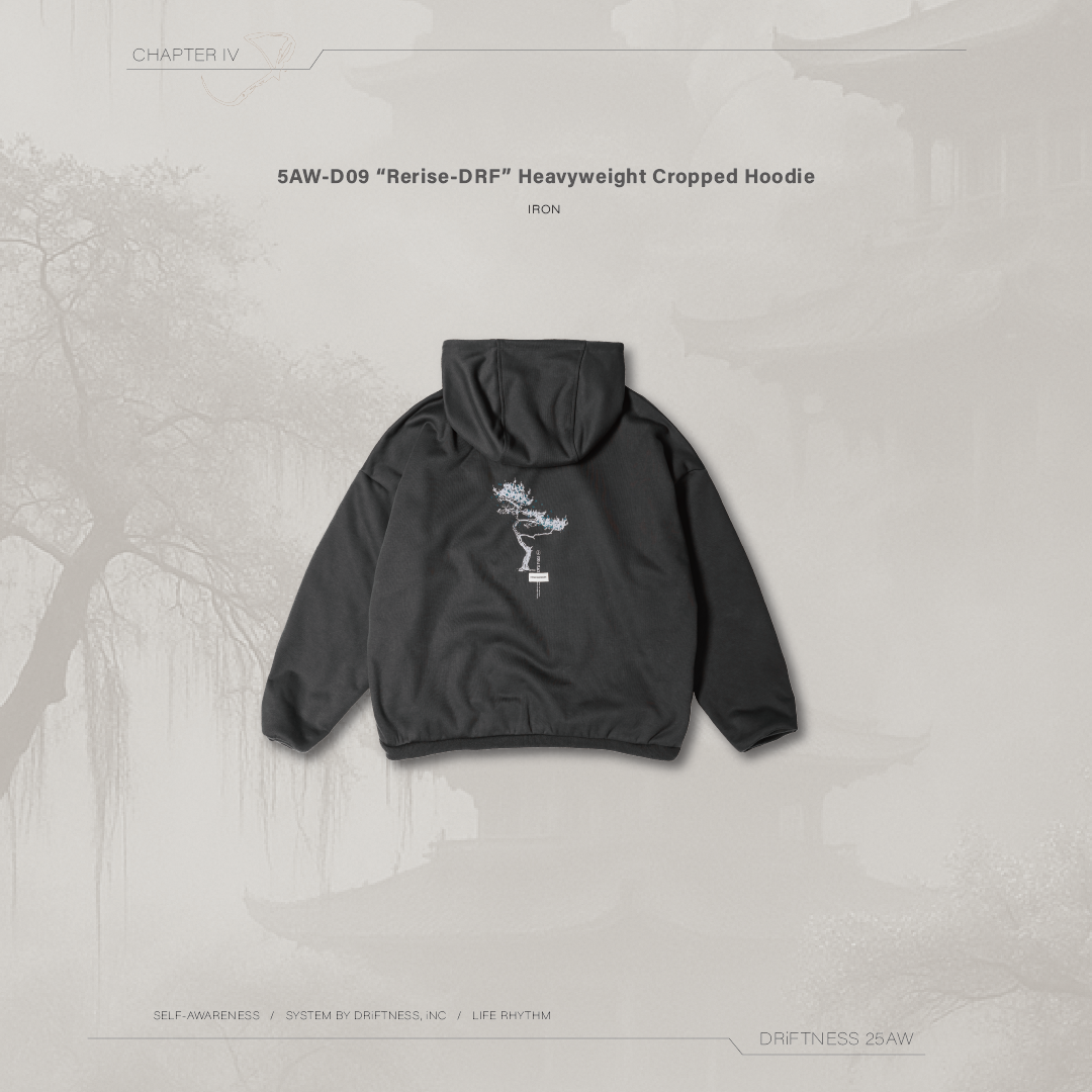 DRiFTNESS｜5AW-D09 "Rerise-DRF" 重磅背圖短版帽踢 - Iron