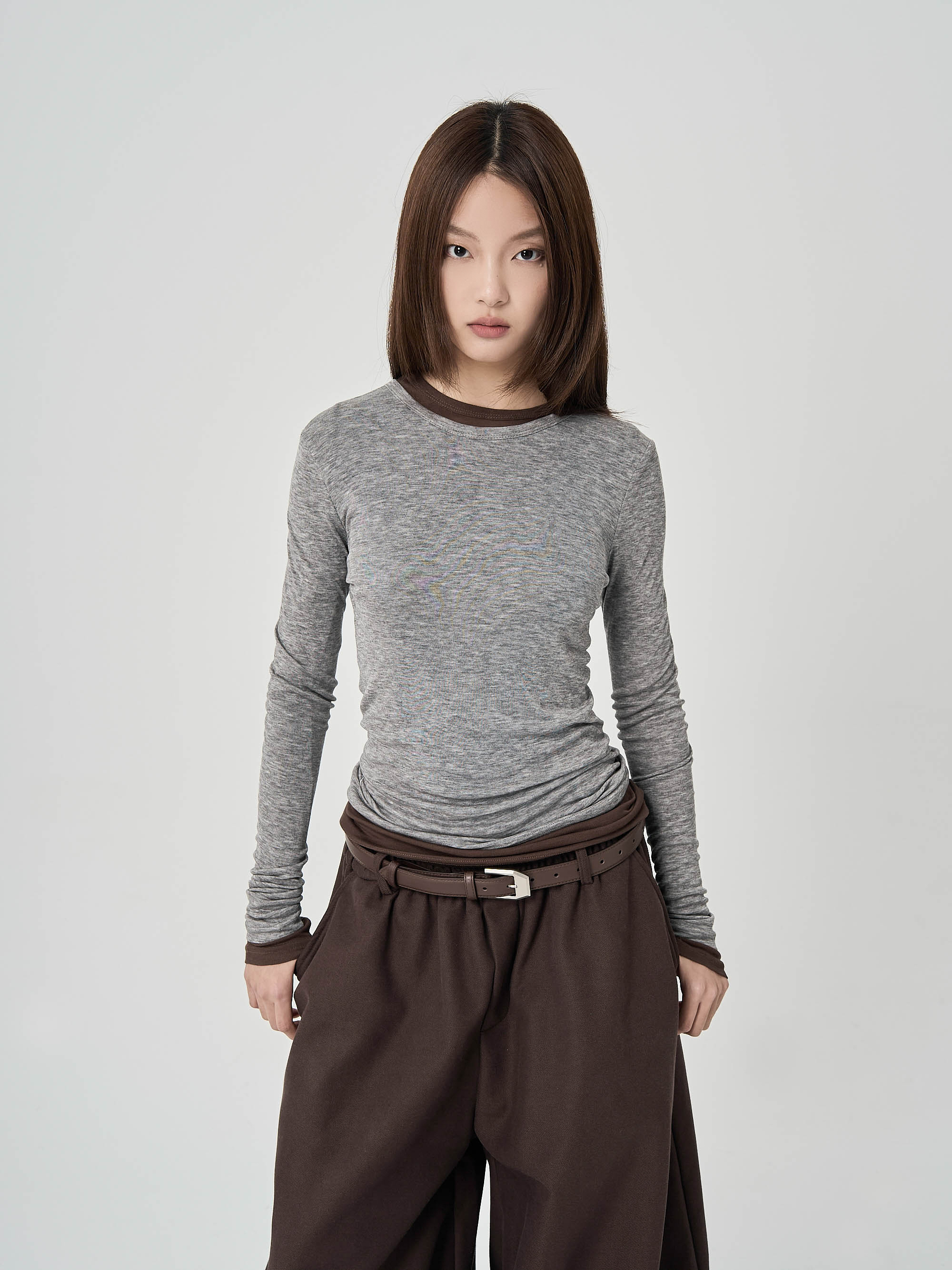 疊穿微透羊毛打底衫長袖(4色）