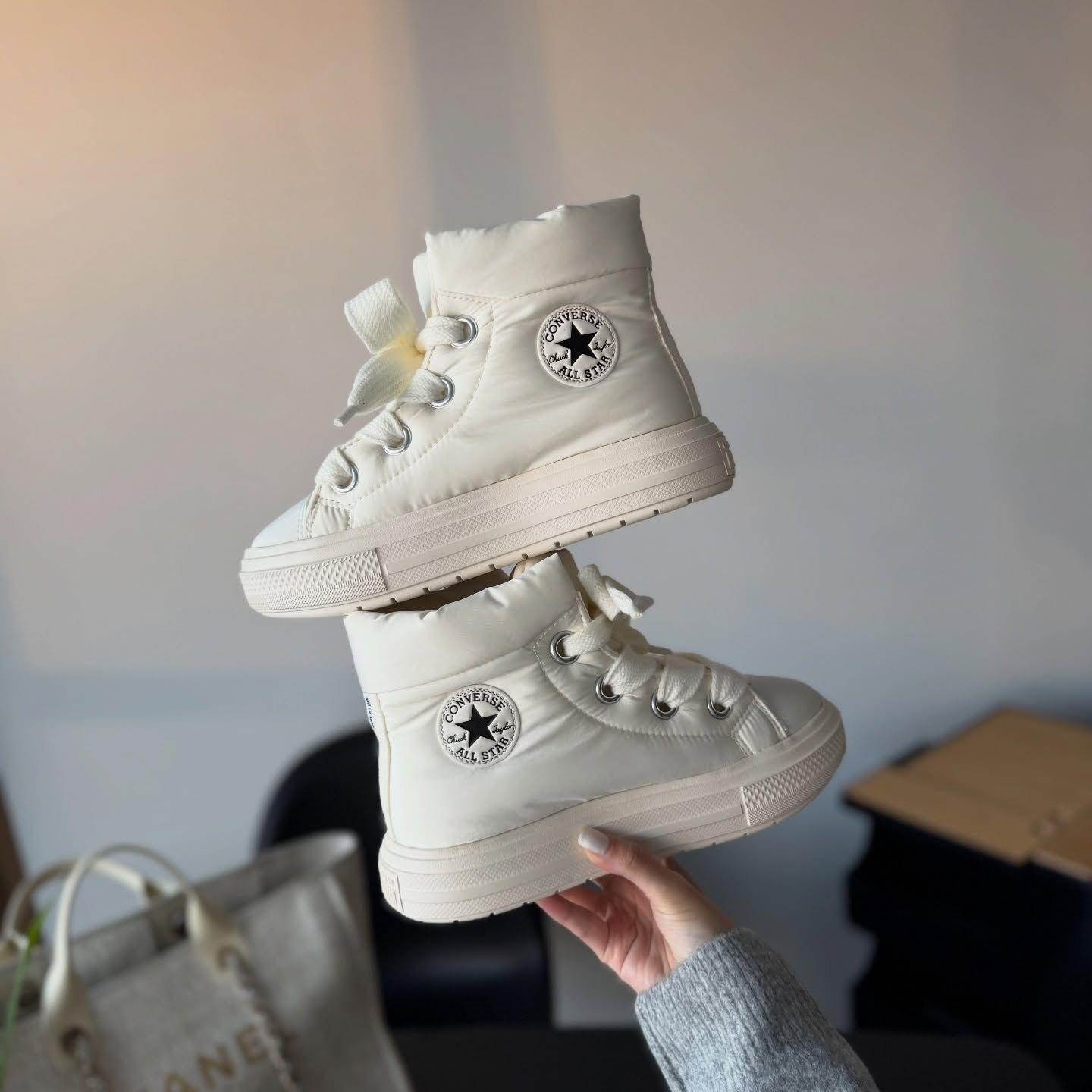 Converse AS Element Boot 燕麥白 防水 厚底 麵包鞋 蓬蓬 短靴 A17642C