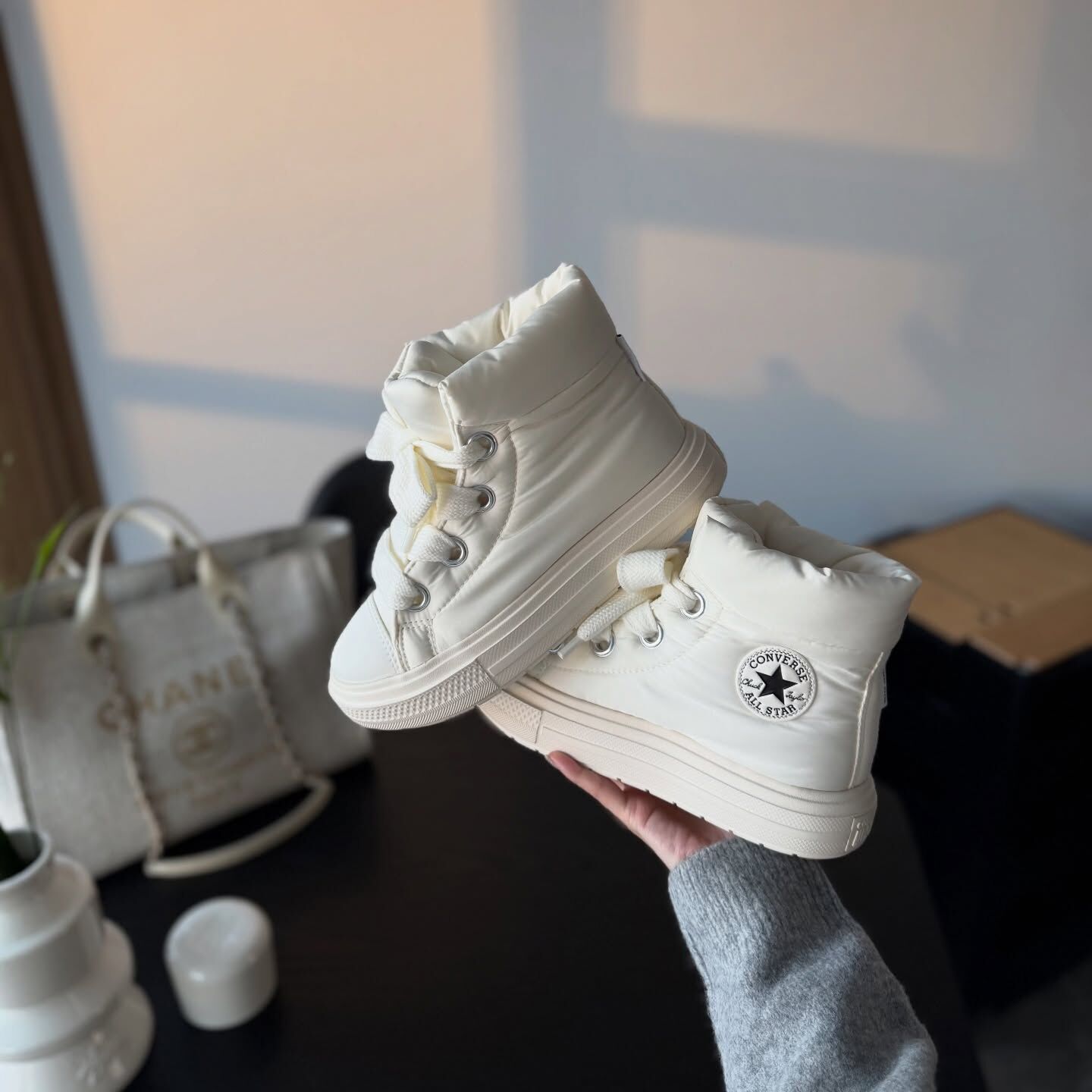 Converse AS Element Boot 燕麥白 防水 厚底 麵包鞋 蓬蓬 短靴 A17642C