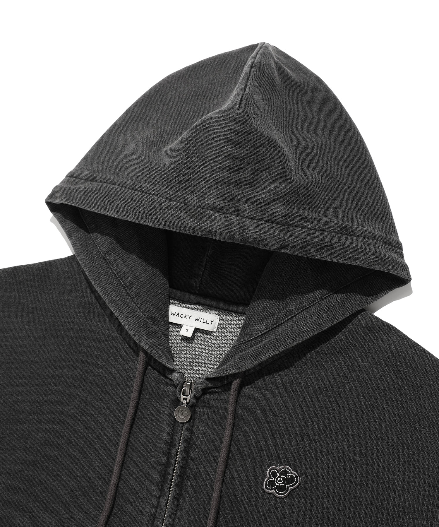 韓國選物| WACKY WILLY 小花花 LOGO CROPPED DENIM HOODIE (限時優惠!)