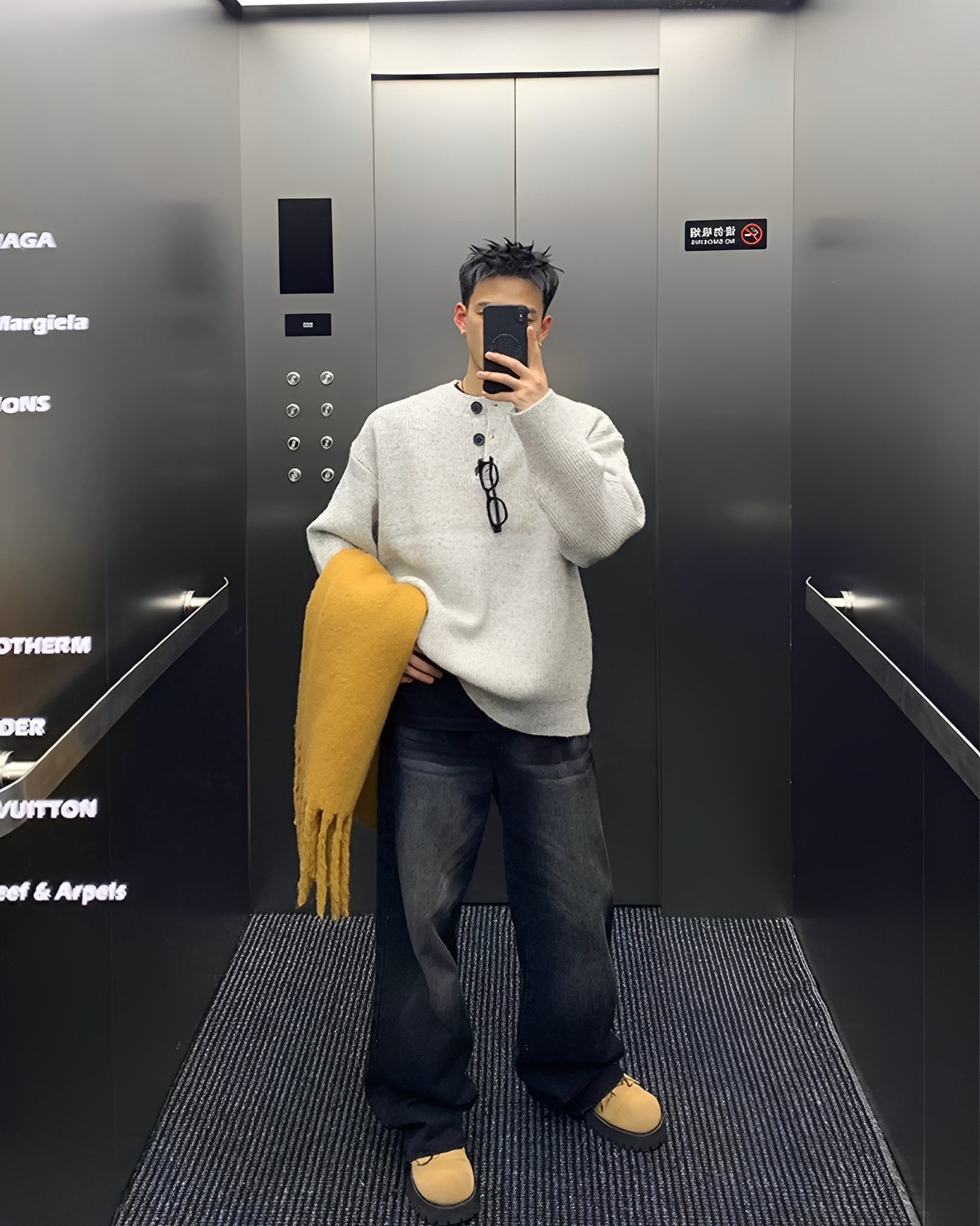 日系 復古 亨利領 排扣 針織 毛衣