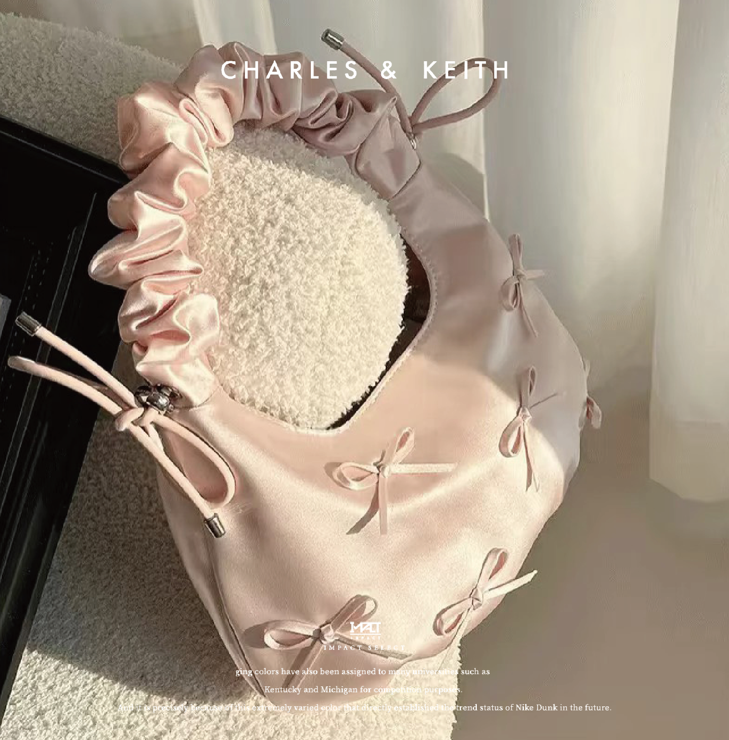 Charles & Keith 小ck 情人節限定 芭蕾 緞面 蝴蝶結 miu系 斜背 手拿 雲朵包