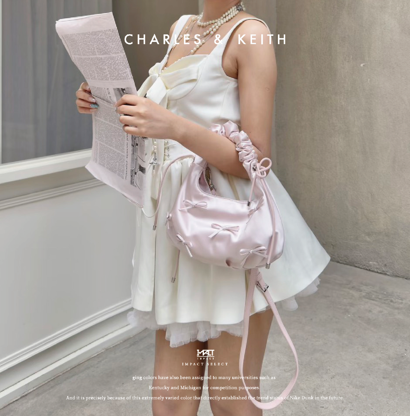 Charles & Keith 小ck 情人節限定 芭蕾 緞面 蝴蝶結 miu系 斜背 手拿 雲朵包