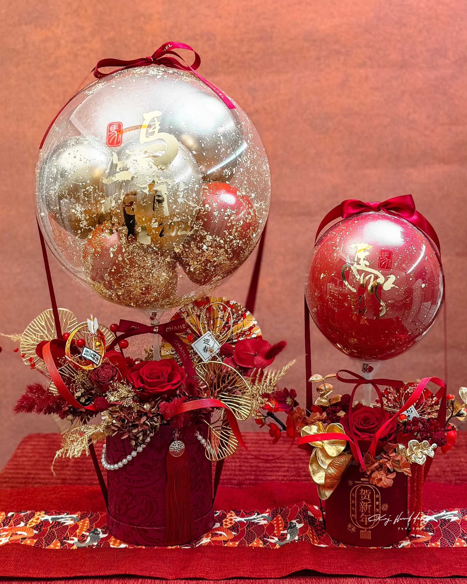 新年熱氣球永生花禮―小福款