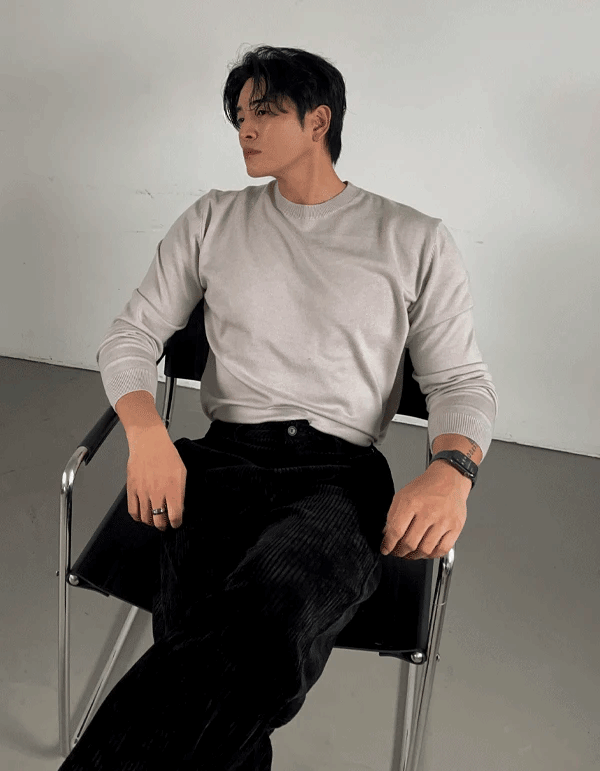 日常必備羊絨圓領針織衫