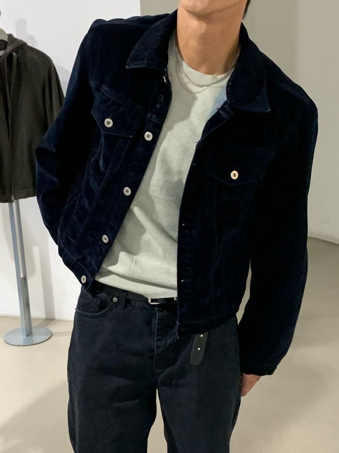 淨色反領開胸外套 MENTO-016JK