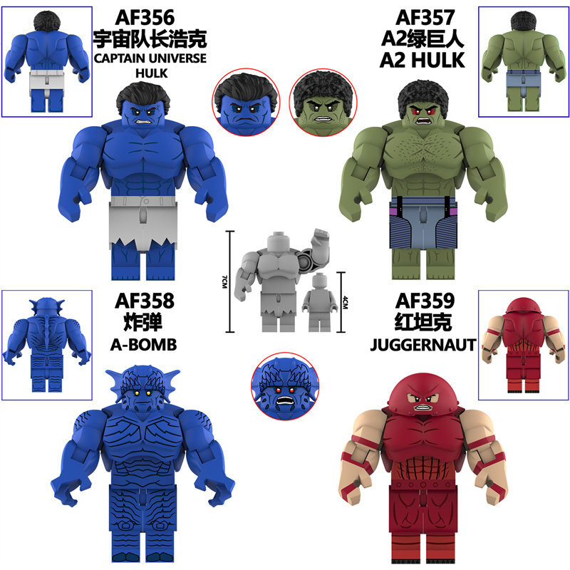 Hulk Custom Minifigures Set Fit lego (7CM) AF356-AF359