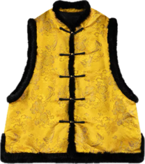 0109An35-春節靚衫-中式背心 (黃色)（A35）