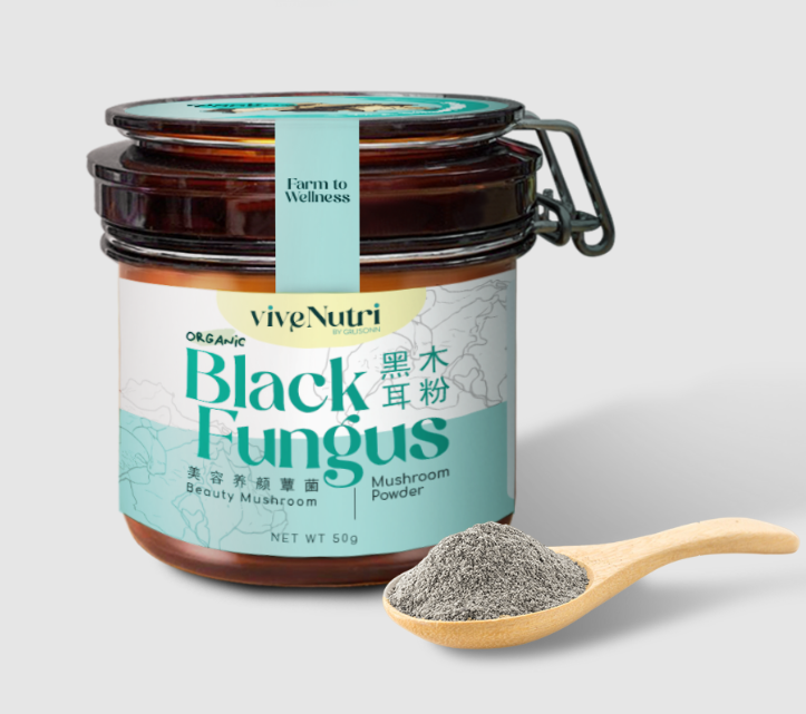 CA260107-Y73-ViveNutri 黑木耳粉 Black Fungus Mushroom Powder（Auricularia polytricha）50G (EXP 2027/2028)
