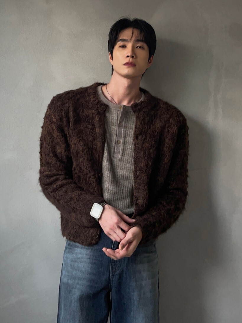 混紡羊毛開襟衫