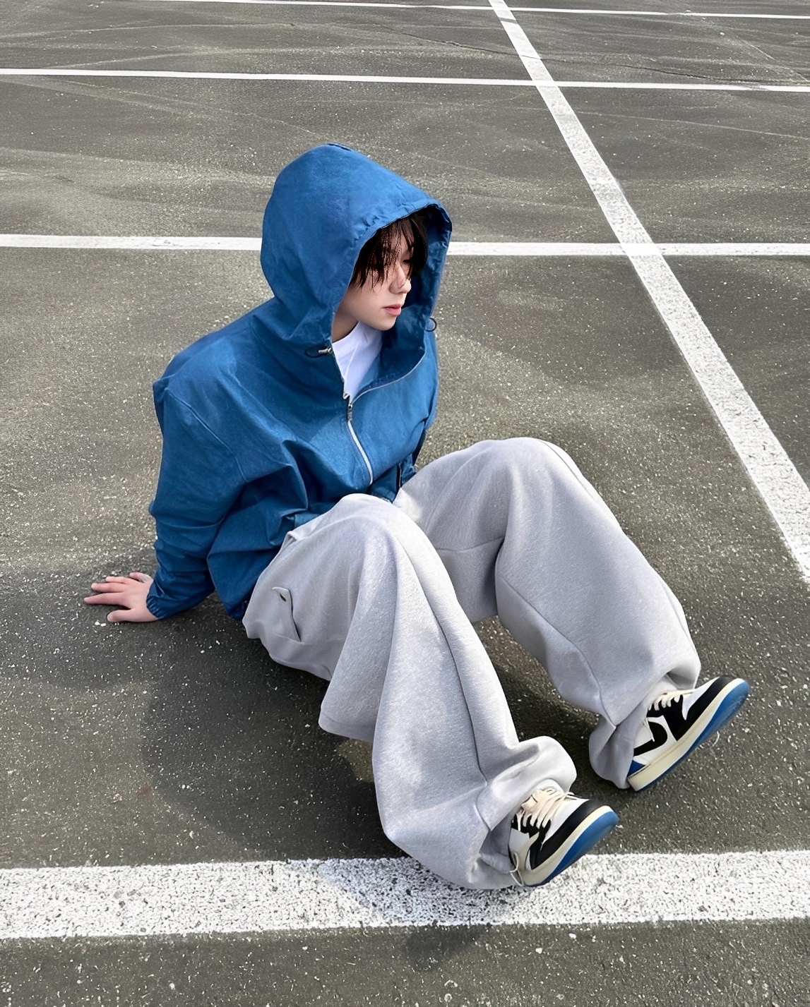 抽繩 側束口 直筒 男女 棉長褲