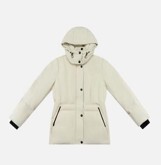 0109An49-春節靚衫-風褸外套 鵝絨 (黑/白色)（A49）