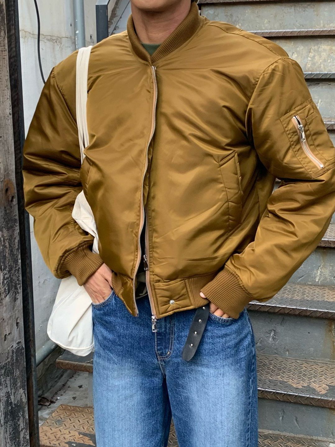 淨色拉鍊外套(薄夾棉) MENTO-023JK