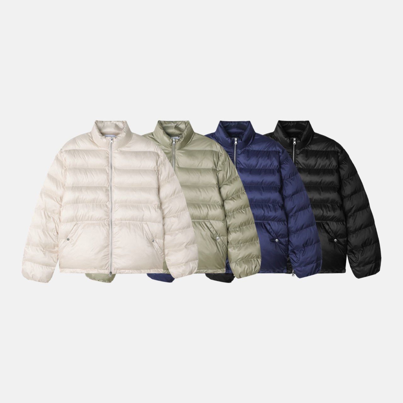 淨色企領拉鍊外套(夾棉) MENTO-024JK