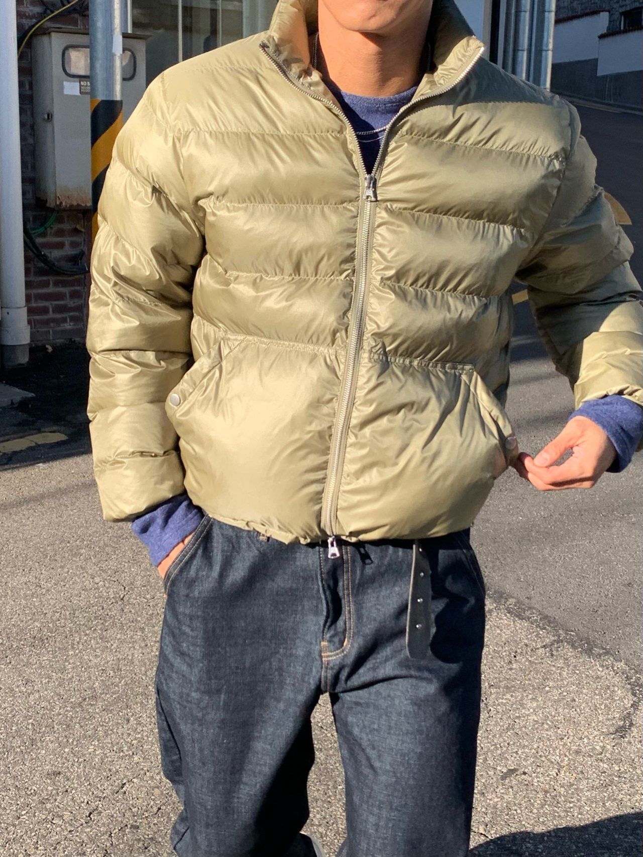 淨色企領拉鍊外套(夾棉) MENTO-024JK