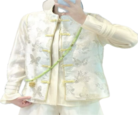 0109An54-春節靚衫-中式外套 (白色)（A54）