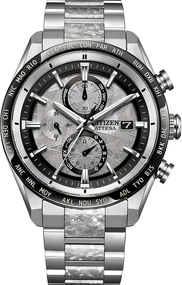 萬年鐘錶 - Citizen 星辰錶 限量鉑金閃耀鈦金屬光動能電波男錶 AT8284-61A 錶徑42MM