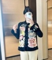 0109An67-春節靚衫-中式外套 (黑/粉紅/綠)（A67）