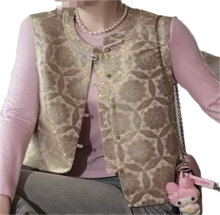 0109An68-春節靚衫-中式背心 (啡色)（A68）