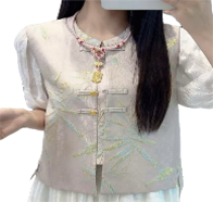 0109An72-春節靚衫-中式外套 (米白)（A72）