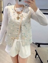 0109An73-春節靚衫-中式背心 (黃色/杏色)（A73）