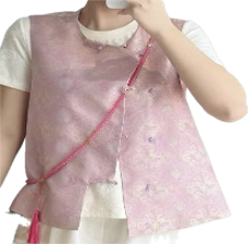 0109An74-春節靚衫-中式背心 (淺紫色)（A74）