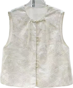 0109An75-春節靚衫-中式背心 (米色)（A75）