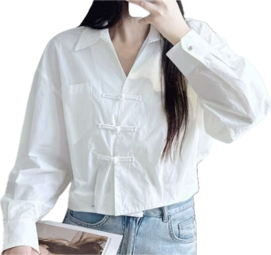 0109An76-春節靚衫-中式外衣(白色)（A76）