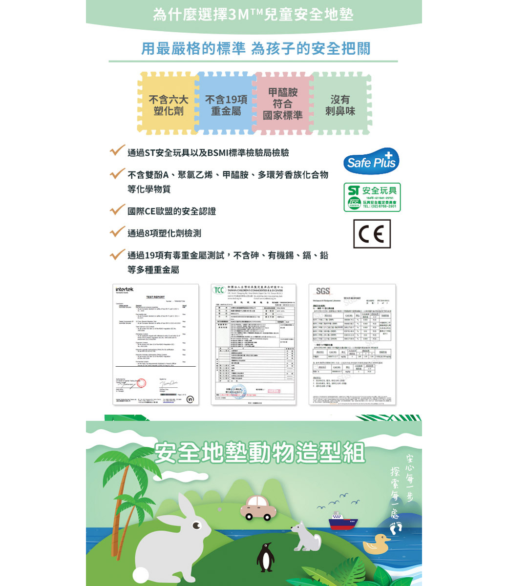 3M 兒童安全地墊 32cm (卡通圖案版 6入裝)