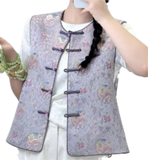 0109An78-春節靚衫-中式背心 (紫色)（A78）