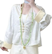 0109An79-春節靚衫-中式長袖外衣(白色)（A79）