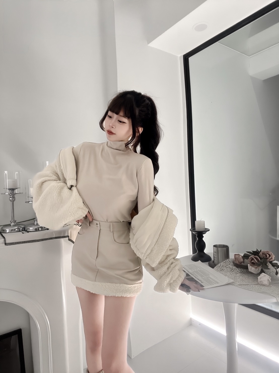 🇹🇼絨心漫舞|愛心毛毛皮短裙