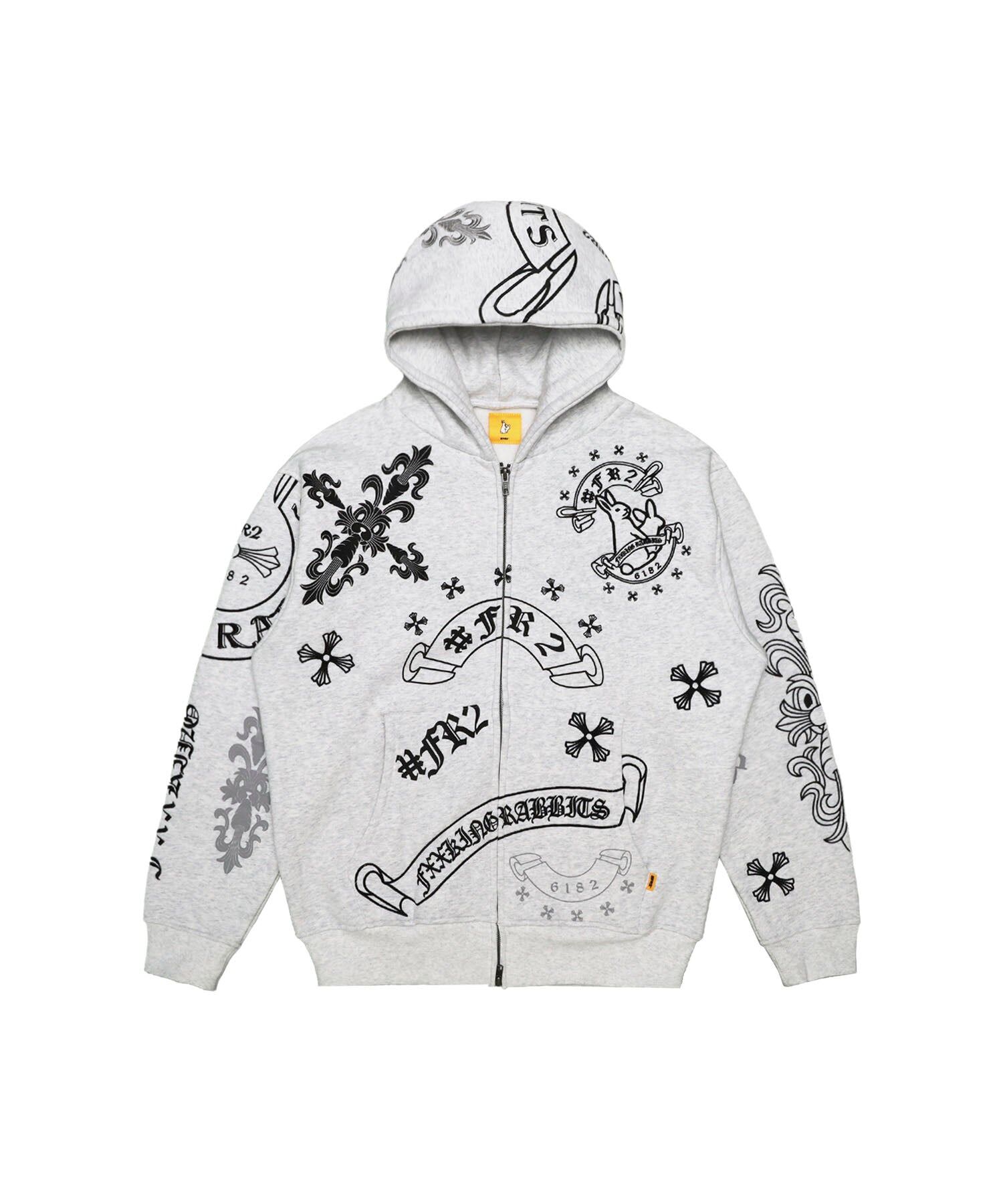 『日本連線中』2025AW FR2 色情兔 Cross Rabbits Multi Logo Zip-up Hoodie 帽夾 外套 FRC4286