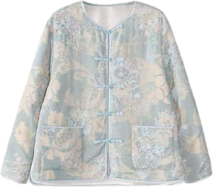 0109An85-春節靚衫-中式外套 (青色)（A85）