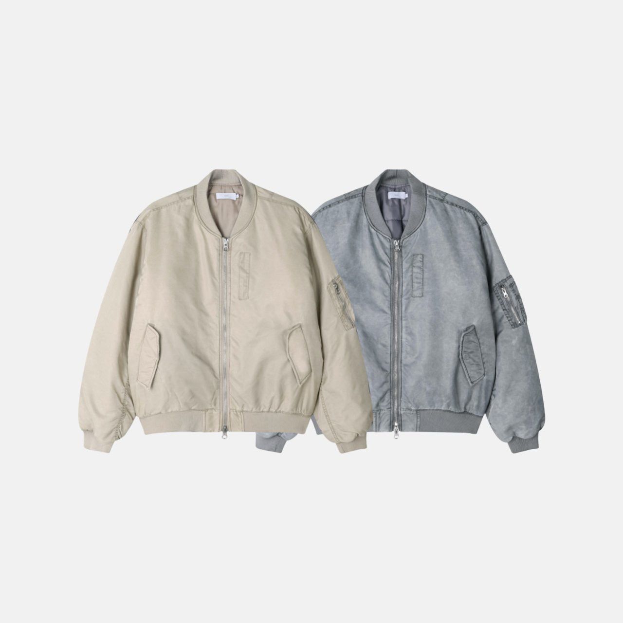 淨色拉鍊外套(薄夾棉) MENTO-033JK