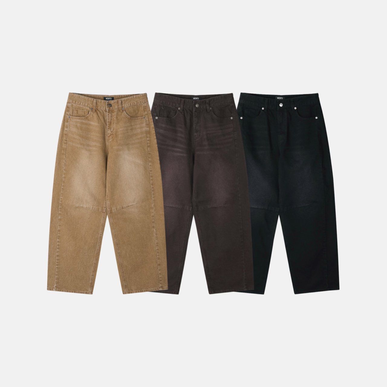 洗水淨色鬆身褲 MENTO-034P