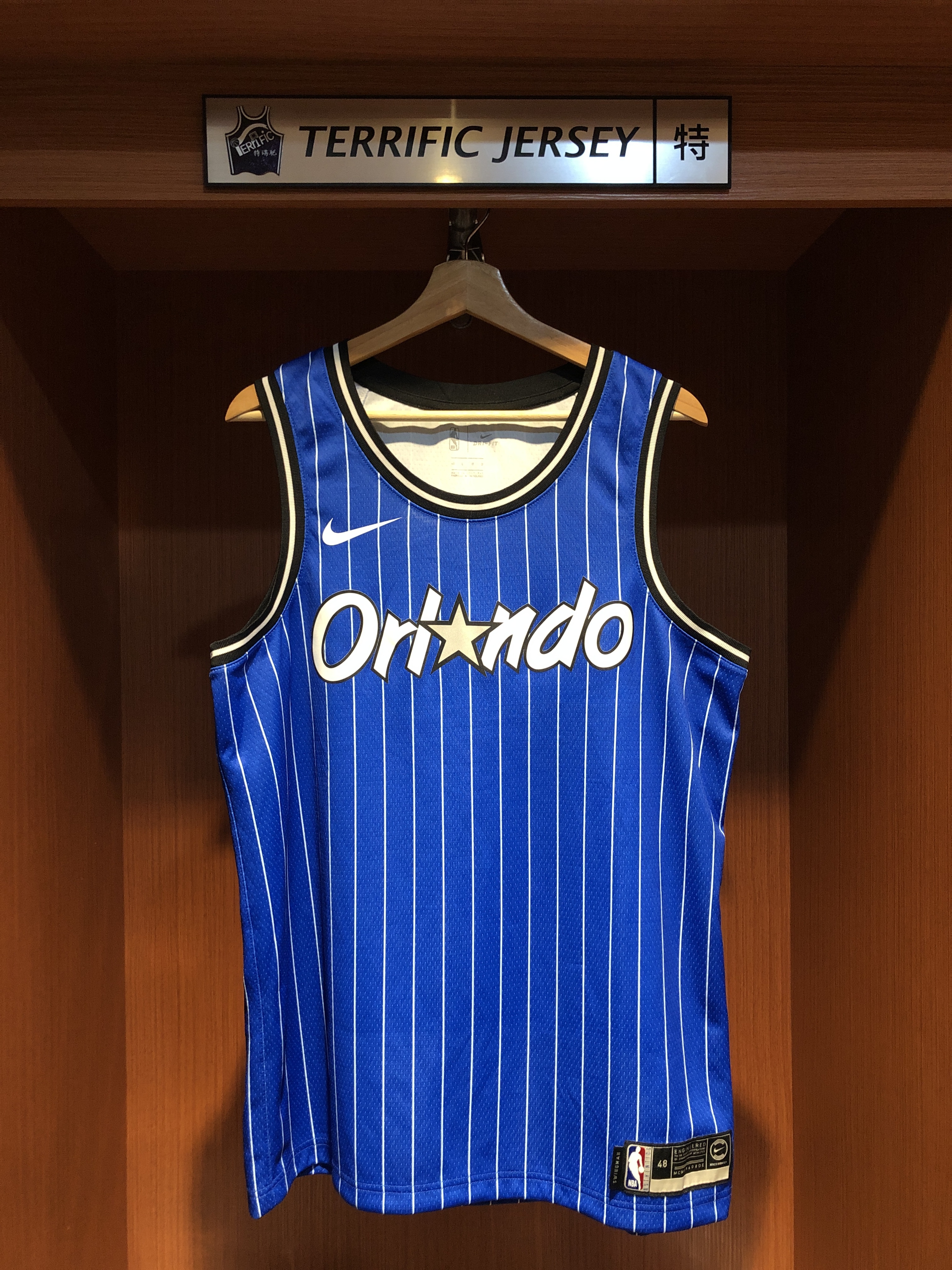 NBA球衣 奧蘭多魔術復古藍條紋 空白球衣 HWC Nike Swingman 球迷版 熱轉印 全新