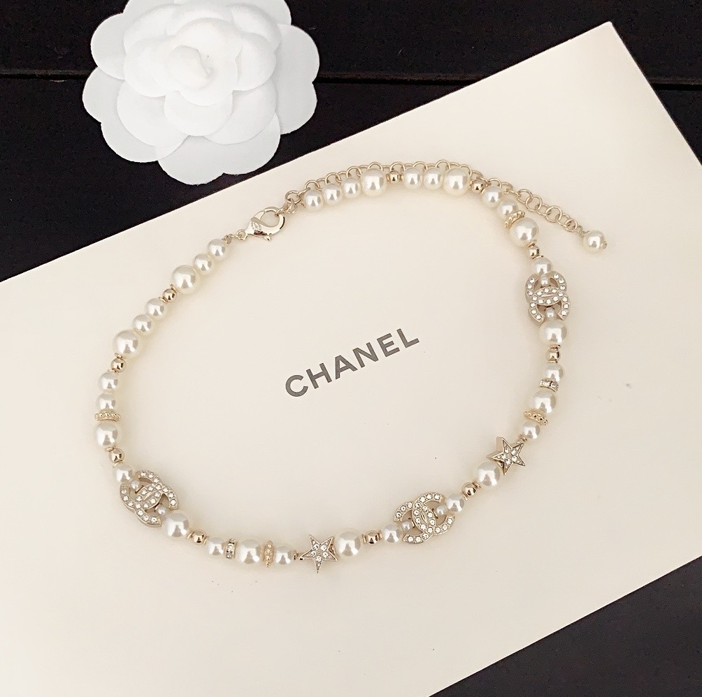 18k”23a香奶奶金/銀米珍珠星空choker高奢定製款