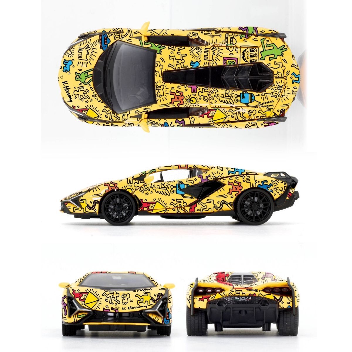合金模型車 - 1:32LamborSian KeithHaring聯名黃色